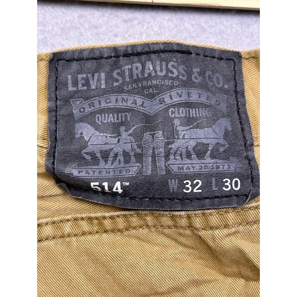 Levis 514 Straight Fit Cotton Twill Tan Khaki 32x30 Mens